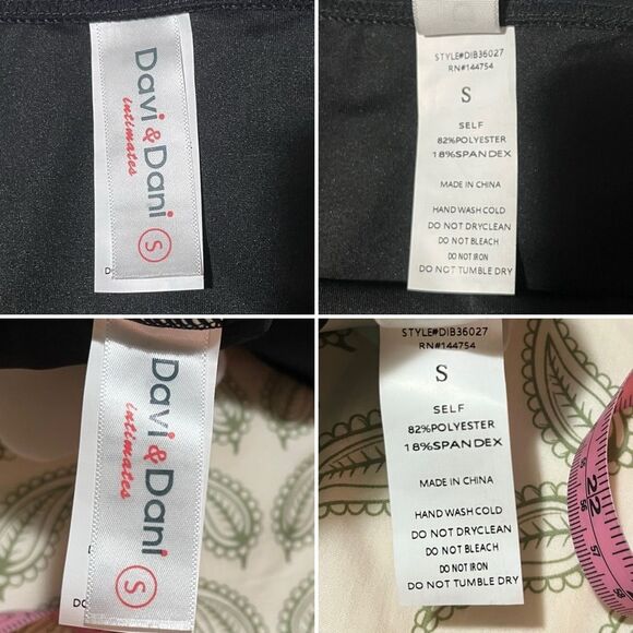 Davi & Dani One Shoulder Flower Two Piece Swim Set Black & White Bikini S NWT - Picture 11 of 12